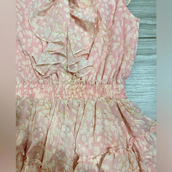 Buddy Love Pink Bubble Bath Astrid Tiered Ruffle Front Mini Short Dress- Size XS - Picture 4 of 6